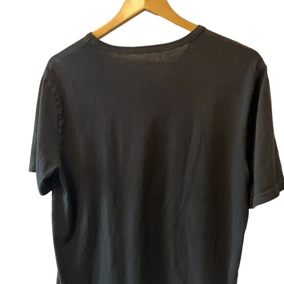 MENS BUFFALO Black Basic V Neck Short Sleeve Tee Shirt L - Picture 4 of 7